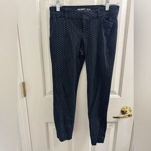Old Navy Black Patterned Mid Rise Petite Pants